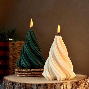 Christmas Candle Gift Tree Shaped Soy Wax Decor For Her Thanksgiving Gift Idea Winter Decoration Handmade Cottagecore Holiday Candle