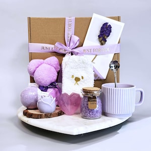 Teacher Gift For Woman Lavender Self Care Basket Spa Box For Mom Best Friend Thank You Encouragement Present For Her Retirement Idea