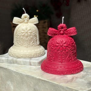 Christmas Bell Candle | Holiday Candle | Seasonal Soy Wax Candle | Winter Home Accent Gift | Christmas Decoration For Mom