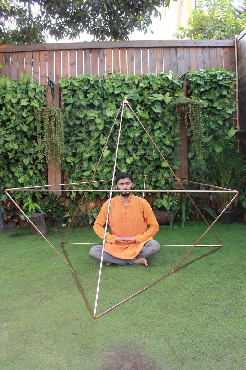 Copper Markaba pyramid or Star Tetrahedron complete set