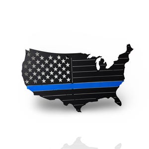 Thin Blue line Flag Wall metal art