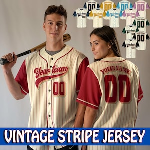Personalized Vintage Baseball Jersey: Custom Team Name & Number