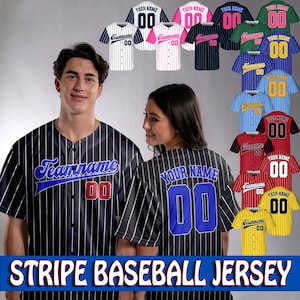 Personalized Stripe Baseball Jersey: Custom Team Uniform