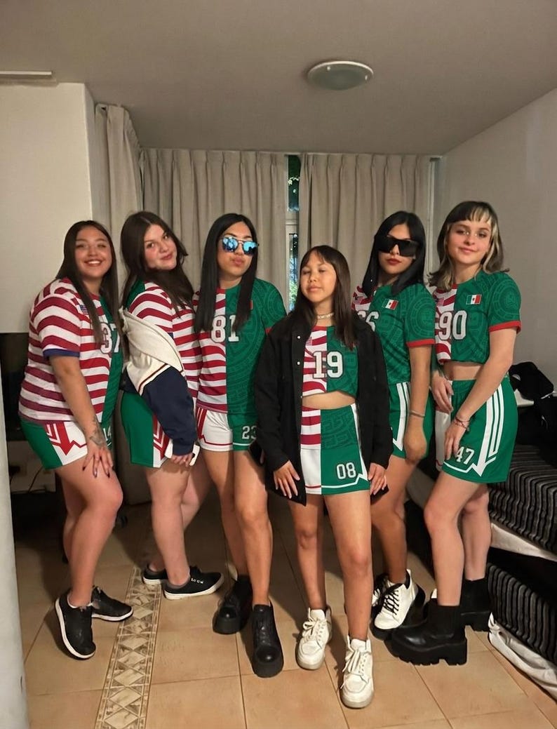 Custom Half and Half Soccer Jersey USA, Personalized Binational Soccer Shirt, National Flag Jersey Full Set, Fan Gift for Players image 6