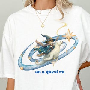 On a Quest RN shirt - Wizard cat riding seal shirt, Funny meme tee, Cat lover Gift, Fantasy Shirt, Cat shirt, Seal Shirt, Galaxy Shirt,Magic