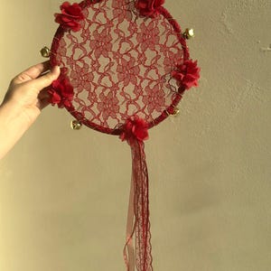 Tambourines in red,black,white colors, Turkish Henna Night Accessory, Bridal Shower Tambourine, Kına Night Drum, Wedding Joy Gift Favor