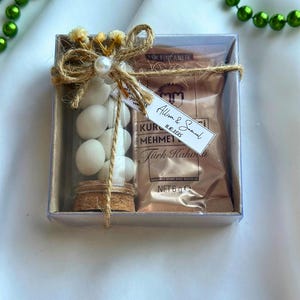 Bomboniera personalizzata per matrimonio con caffè turco – Elegante regalo per gli invitati al fidanzamento con confetti e fiori secchi, regali di nozze, bomboniera per la serata all'henné, regalo nuziale
