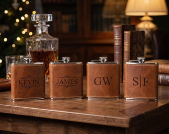 Petaca de cuero personalizada para hombre, regalos para padrinos de boda, petaca de cuero personalizada para padrinos de boda, petaca para padrinos de boda, petaca para pedidas de mano, regalos de boda