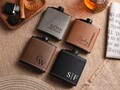 Personalized Engraved Leather Flask for BestMen,Groomsmen Gifts, Custom Groomsmen Leather Flask, Best Man Gifts, Leather Flask for Groomsmen