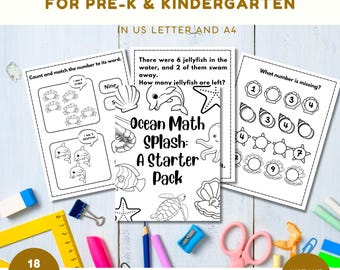 Druckbare Mathe-Arbeitsblätter, Mathe-Arbeitsblätter, Kindergarten-Addition und Subtrahierung, Back to School Math für Vorschul- und Kindergartenkinder, Homeschool
