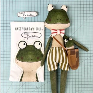 Organic Cotton Frog Doll: DIY Sewing Pattern Panel