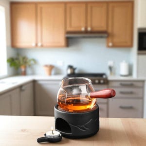 Japanese-Style Ceramic Tea Warmer – Candle Heated Teapot Base for Cozy Brewing | Small Tea Stove & Holder | Elegant Gift for Tea Lovers