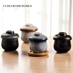 Japanse porseleinen Chawanmushi-beker met deksel - Aziatische dessertschaal