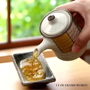 Handcrafted Ceramic Soy Sauce Dispenser: Japanese-Style Condiment Pot