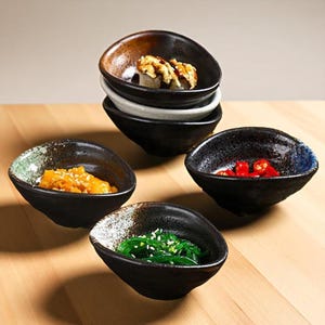 Mini Ceramic Dipping Bowls Set | Japanese Style Sauce, Condiment, BBQ Side Dish Bowls | Asian Small Serving Dishes for Kitchen & Dining