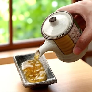 Japanese-Style Ceramic Soy Sauce Dispenser with Lid | Handcrafted Condiment Pot for Soy Sauce, Vinegar, Oil and Salad Dressing