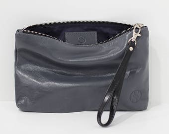 Leather clutch, grey Leather clutch bag,clutch bag, leather purse, gift for her, Christmas gift, gift for her, xmas gift, leather gift
