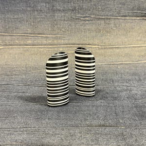 ELIPSE | Black & White Lightweight 3D Printed Earrings, Bold Striped Modern Oval Statement Jewelry