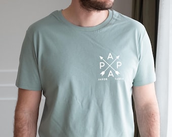 Personalized Papa T-Shirt, Organic Cotton Dad Shirt, Father's Day Gift, Pregnancy reveal, Vatertagsgeschenk