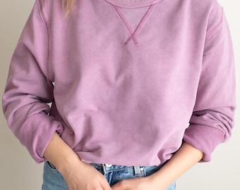 Vintage oversized sweater Bio-Baumwolle, met mineralen gewassen trui Damen & Herren, GOTS Bio-Pulli, uniseks Nachhaltiger-trui, retro-look