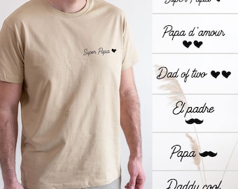 Personalisierter Papa T-Shirt Bio-Baumwolle, Custom Dad Shirt mit Namen, Geschenk für Väter zum Vatertag, Daddy Cool Tee,Nachhaltig Geschenk