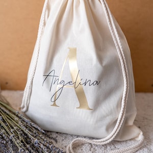 Personalized Cotton Gym Bag, Bridesmaid Wedding Favor