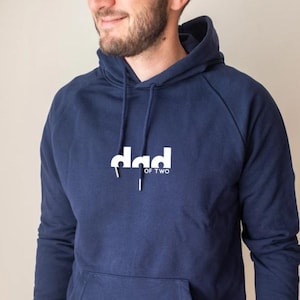 Personalised PAPA sweatshirt, Dad of Two, Dad Hoodie, Organic Dad Sweatshirt, Father&#39;s Day Gift, Minimalist Papa Gift, Birthday Papa Gift