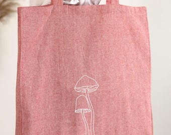Bolso de tela con estampado de setas: Bolso de compras de tela de algodón orgánico