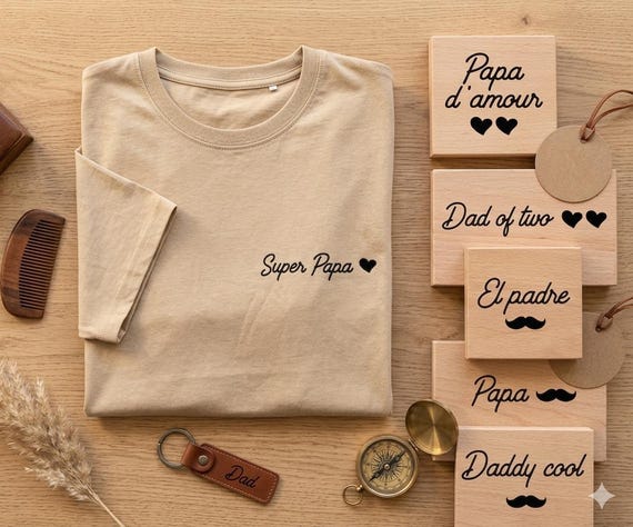 Personalized Papa T-Shirt Organic Cotton, Custom Dad Shirt with Kids Names, Daddy Cool Tee, Future Papa, Father's Day Sustainable Clothing