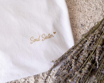 Gift for girlfriend, Soul sisters organic shirt, gift for best friend, bestie, soul mate, birthday gift for best friend, statement t-shirt