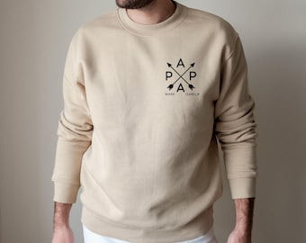 Sudadera personalizada para papá con los nombres de los niños en la manga, sudadera personalizada para papá (año 2026), regalo para el primer día del padre, regalo de cumpleaños minimalista para papá.