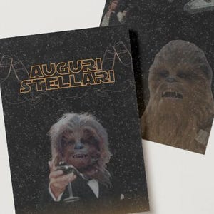 Star Wars Birthday Card – Chewbecca Di Caprio – Biglietto di compleanno-Birthday Card PDF – Digital Printable – Greetings for Child or Adult