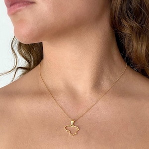 Halsband i förgyllt 925 sterlingsilver med litauiskt konturhänge