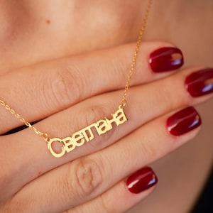 Personalized Cyrillic Name 14K Gold Necklace, Custom Cyrillic Name Jewelry, Cyrillic Font Necklace, Cyrillic Name Necklace, Gift For Her
