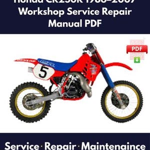 Honda CR250R 1986–2007 Service Repair Manual | PDF Download | Factory Workshop Manual | Instant Digital