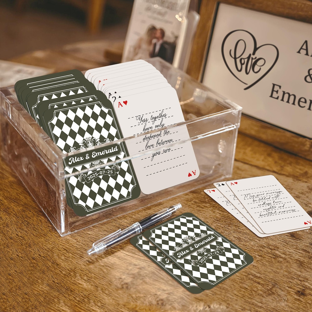 Custom Wedding Guest Book Playing Cards: Unique Keepsake - Etsy