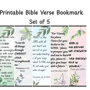 Druckbare Bibel Vers Lesezeichen 10er Set | Schrift Lesezeichen Bundle | Christliche Geschenke für Frauen und Männer | Bibel Journaling | Sofortiger Download