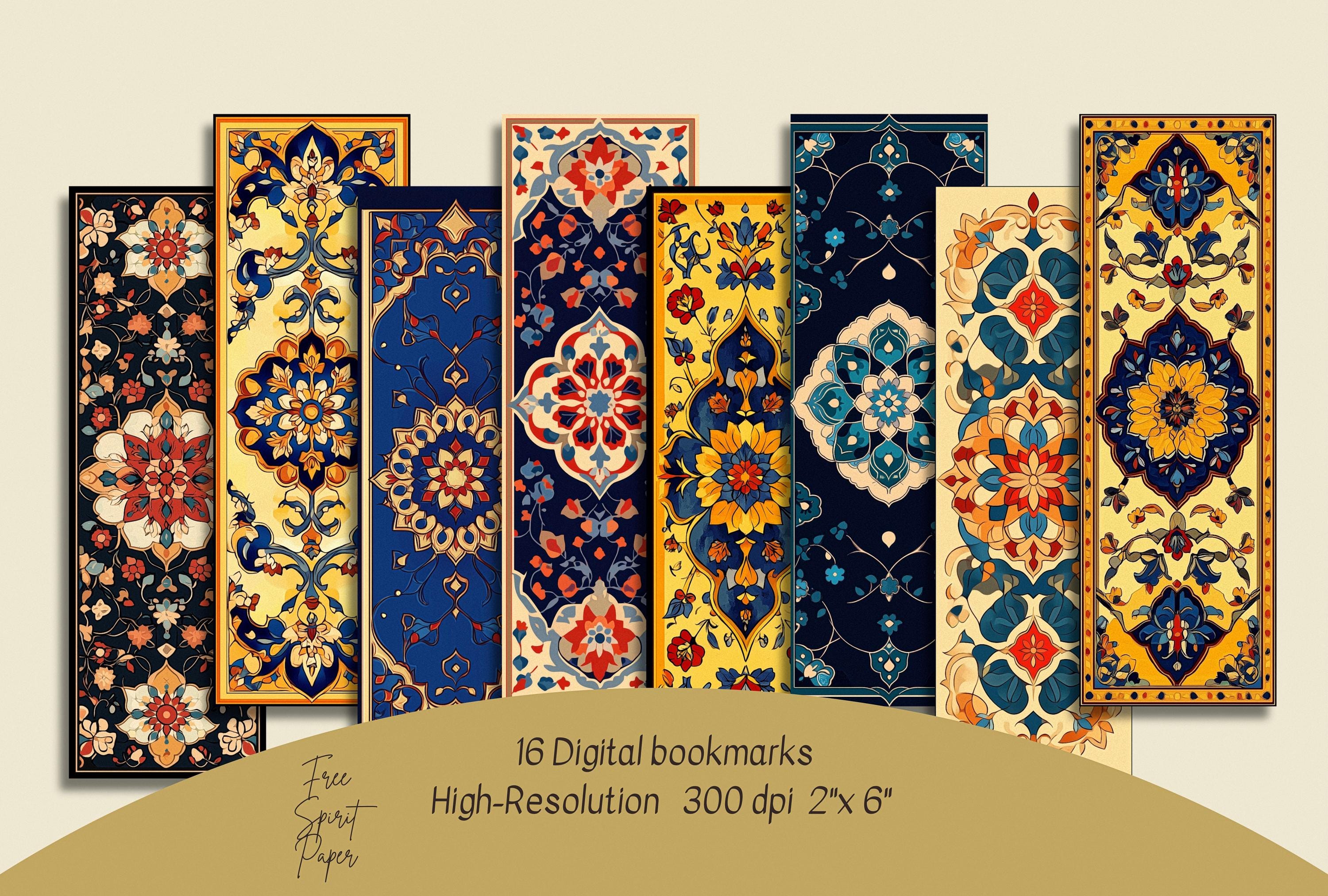 Ephemera Rug Echoes of Persia – Printable Persian Rug 16 Bookmarks, JPG PNG Carpet ...
