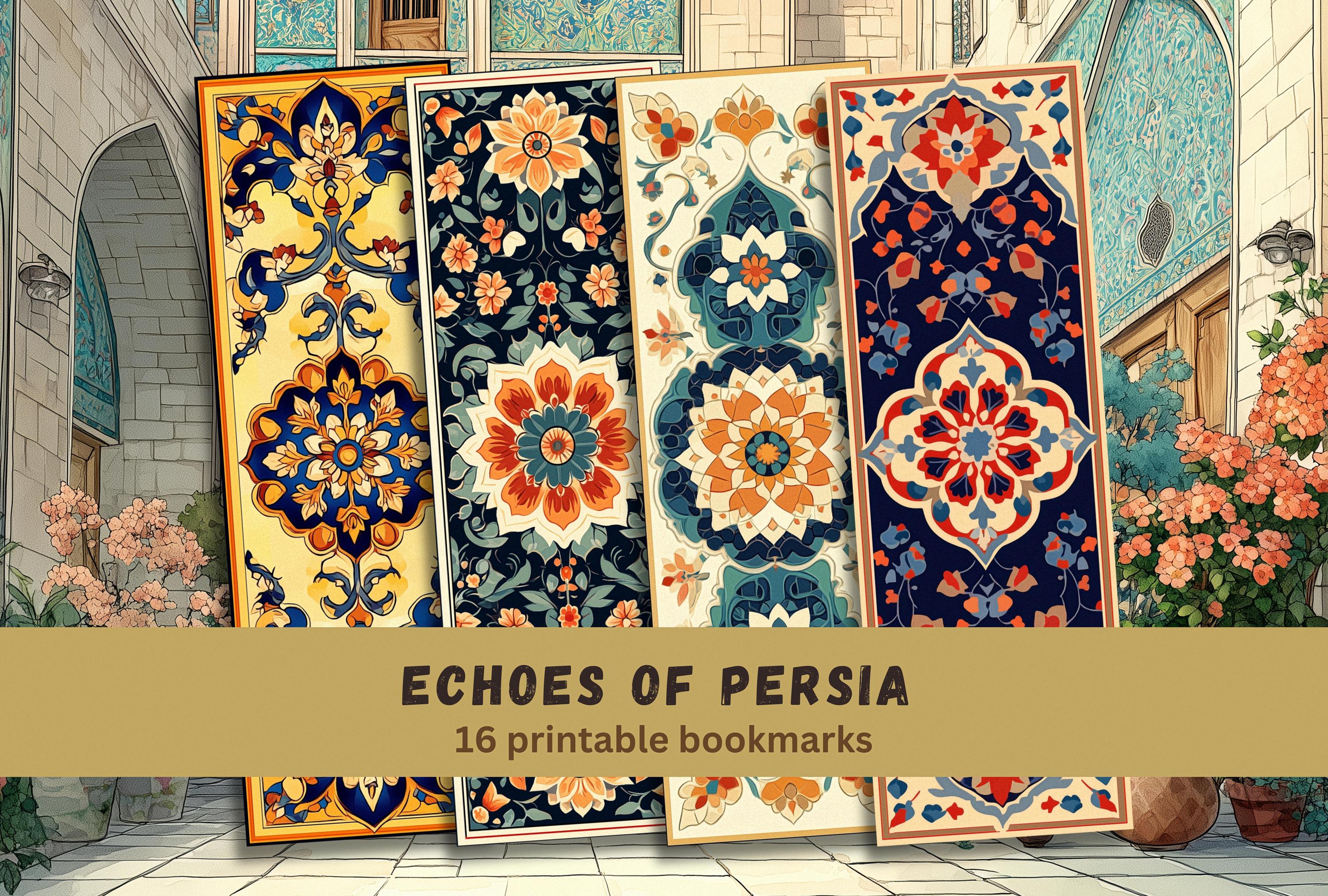 Ephemera Rug Echoes of Persia – Printable Persian Rug 16 Bookmarks, JPG PNG Carpet ...