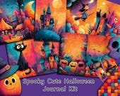 Spooky Cute Halloween Journal Kit – Junk Journal Pages, Printable Ephemera, Scrapbook Paper Pack, Fussy Cuts, 300 dpi JPG US Letter