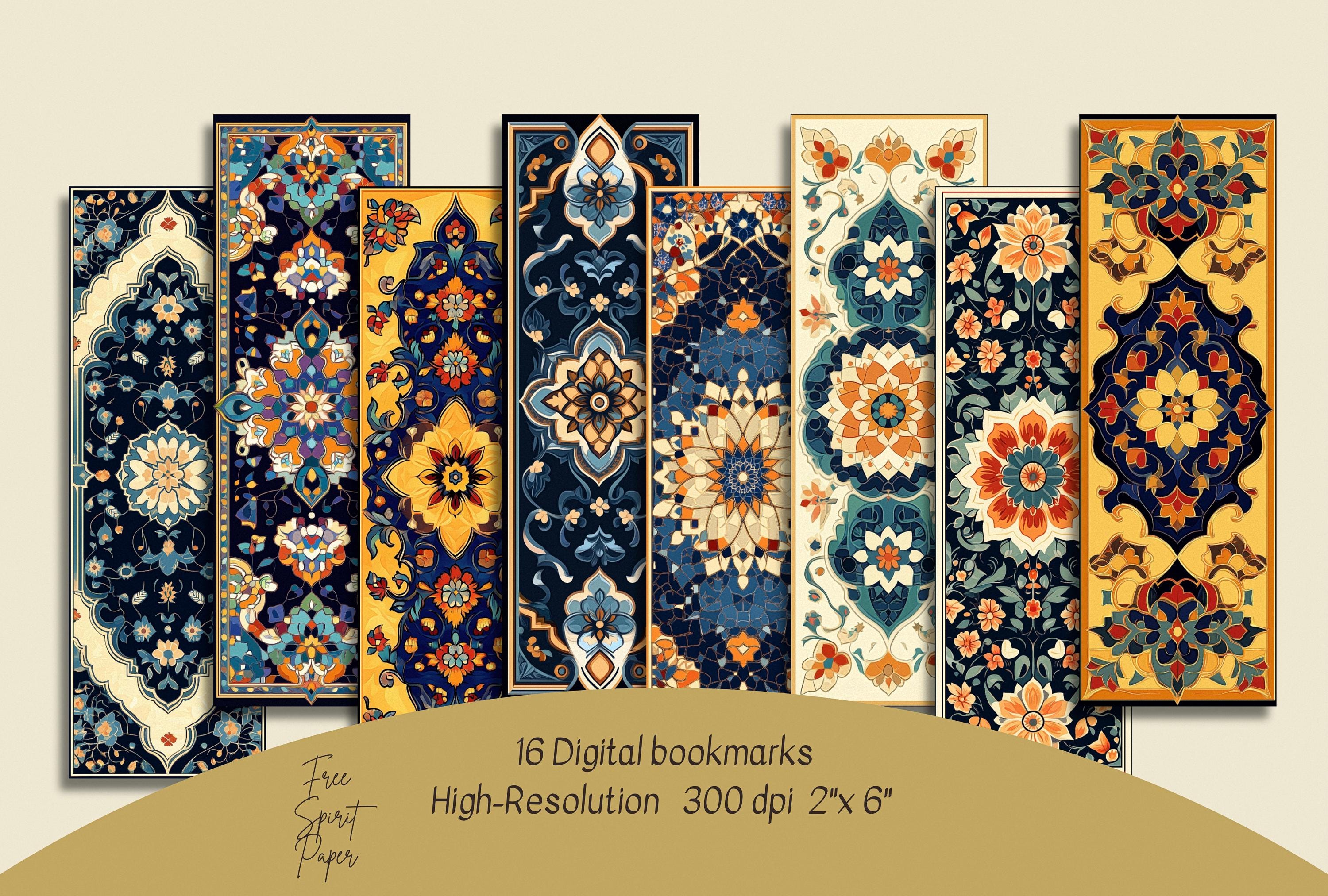 Ephemera Rug Echoes of Persia – Printable Persian Rug 16 Bookmarks, JPG PNG Carpet ...