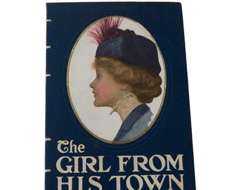 1910 GIRL from HIS TOWN Antique Lined Notebook Journal