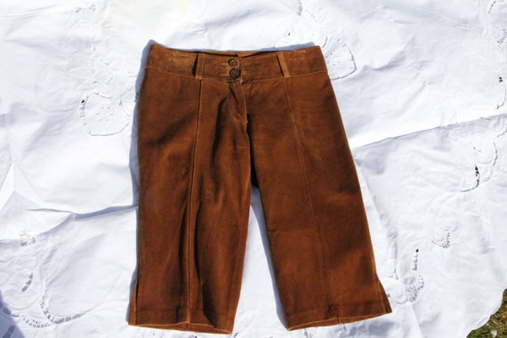Danier light brown suede knee shorts