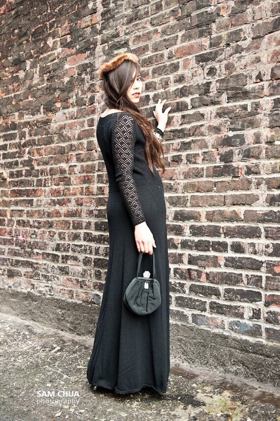 1940s Black Evening Bag