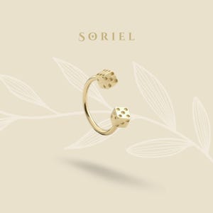 Boucles d'oreilles en or massif 14 carats, septum hélicoïdal, piercing d'oreille, cartilage, backgammon, boucles d'oreilles nez Daith tous les jours, vrais bijoux, minimaliste