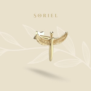 14K Solid Gold Angel Flat Back Earrings Helix Tragus Faith Earring Cartilage Ear Piercing Lobe Earring Studs Heavenly Tiny Jewelry Simple