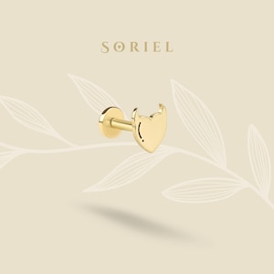 14K massief gouden duivelshart platte oorpiercing zilveren oorbellen duivel sieraden