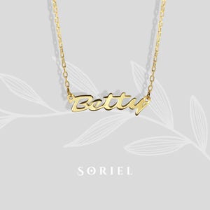 14K Solid Gold Name Necklace Elegant Personalized Name Custom Sterling Silver Nameplate Gift Personalized Jewelry Tiny Unique Simple
