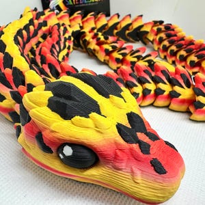 Articulated Fire Snake 3D Printed