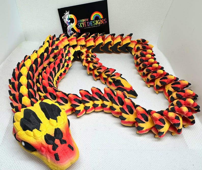 Articulated Fire Snake 3D Printed - Etsy